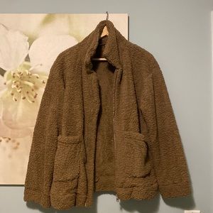 BROWN COZY SHERPA JACKET